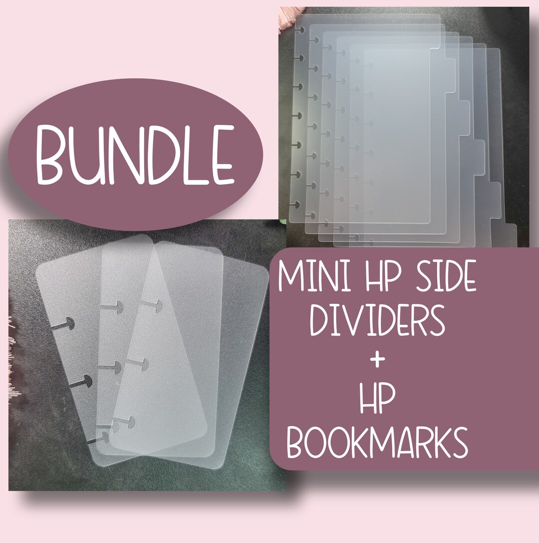 Bundle MINI HP Side Tabs and Bookmarks, Frosted Plastic Dividers, Set
