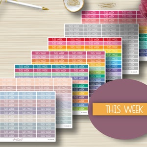 This Week Planner Stickers, Header, Erin Condren, EC Stickers, Funcional, Happy Planner, Recollections, Funcional, Matte, H-048