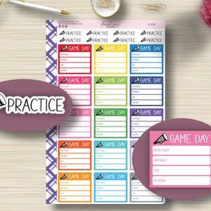 Cheer Game Day Stickers, Practice Scripts, Cheerleader, College, High School, Sports, Planning Sticker, EC, HP, Functional, B-035