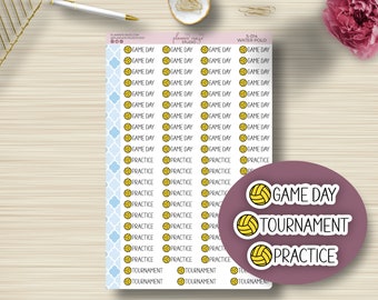 Water Polo Stickers, Practice, Tournament, Game Day Scripts, Planning Sticker, Sports, High School, College, EC, HP, Any Planner, Functional