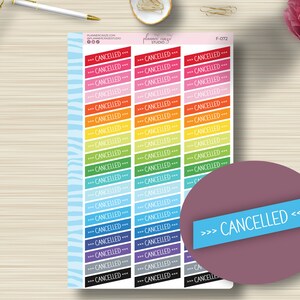 Cancelled Stickers, Monthly, Organization, Functional Planning, Reminders, Erin Condren Life, EC, Happy Planner, Plum Paper, F-072
