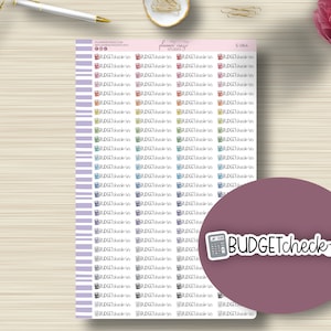 Budget Check-In, Planner Stickers, Scripts, Financiën, Familie, Evenement, Planning Sticker, Erin Condren, Happy Planner, Functioneel, S-064