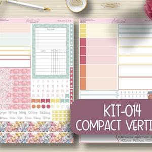 Compact Vertical, Weekly Planner Stickers, Planning, Labels, Erin Condren Life Planner, EC, Happy Planner, Functional, Plum Paper, KIT-014
