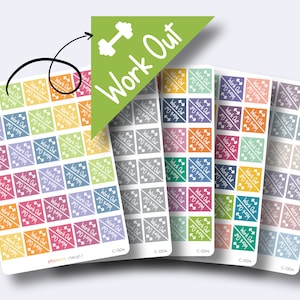 Work Out Corner Planner Stickers, Gym, Fitness, Health, Reminder, Erin Condren Life Planner, EC, Happy Planner, Sticker Sheet, Matte