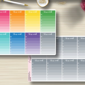 This Week Sidebar, Planner Stickers, Checklist Functional Planning, Reminders, Erin Condren Life, EC, Happy Planner, Plum Paper, B-046