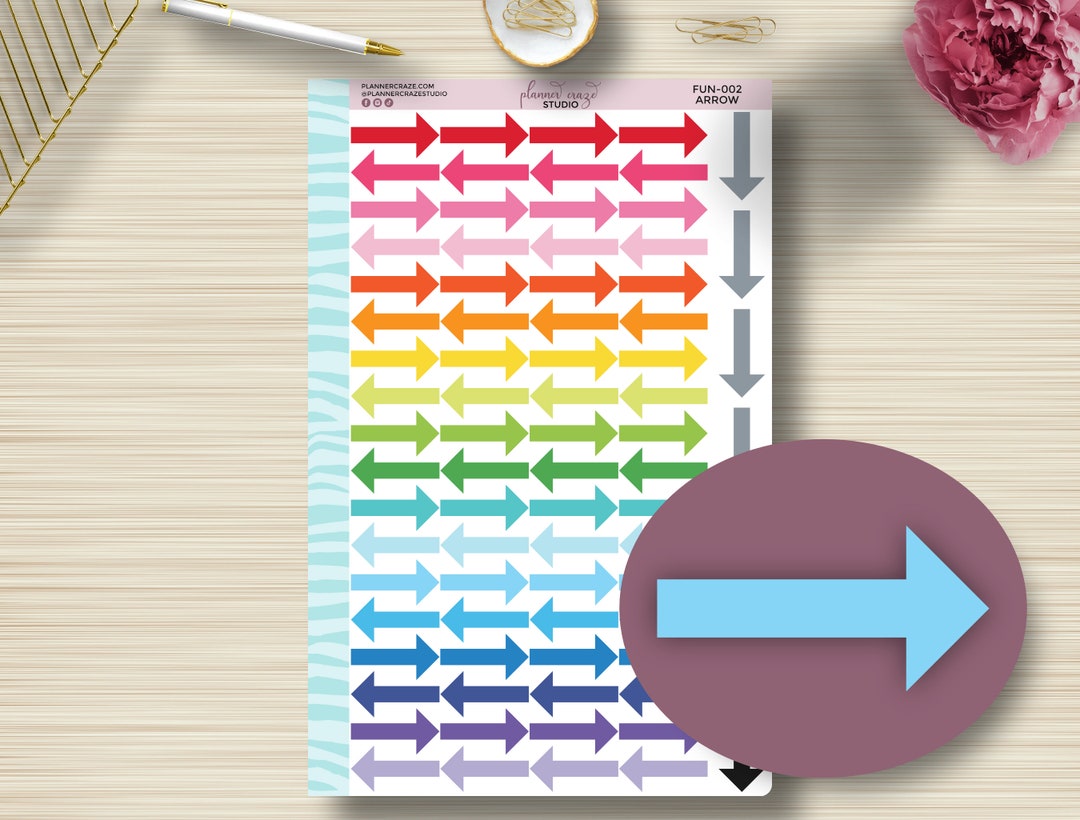 FUN-002, Arrow Planner Stickers, Functional Planning, Tracking, Tracker ...