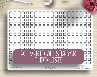 EC Vertical Sidebar Checklists, Weekly Planner Stickers, Events, To Do List, Planning, Erin Condren, ECLP, CH-004