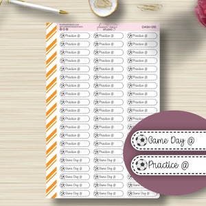 Soccer Stickers, Practice, Game Day Scripts, Planning Sticker, Sports, High School, College, Any Planner, Functional, DASH-015