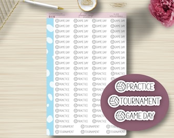 Volleyball Stickers, Practice, Tournament, Game Day Scripts, Planning Sticker, Sports, High School, College, Any Planner, Functional,