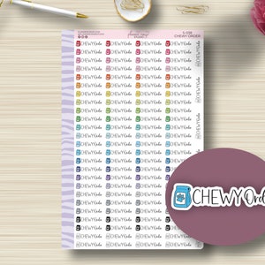 Chewy 注文ステッカー、スクリプト、ペット、食品、用品、犬、猫、動物、計画ステッカー、EC、HP、あらゆるプランナー、機能的、S-038