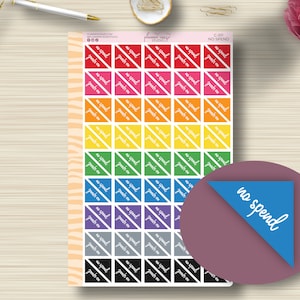No Spend Corner Planner Stickers, Reminder, ECLP, Functional, Planning, EC, Happy Planner, Sticker Sheet, Matte, C-011