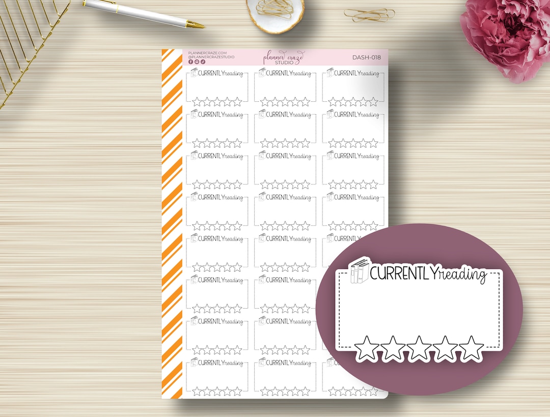 Currently Reading Stickers, Book Review, Planning Sticker, Erin Condren ...