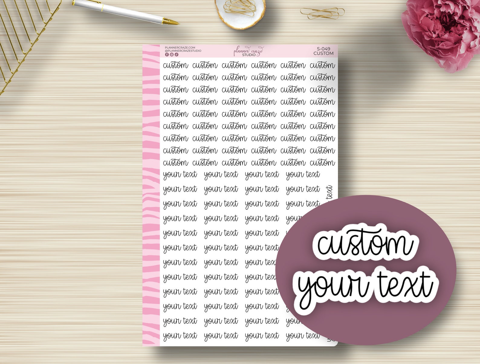 CUSTOM Script Stickers Cursive Planning Sticker Erin - Etsy
