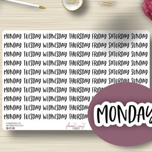Day Scripts, Planner Stickers, Daily, Weekly, Day, Planning Sticker, EC, HP, Any Planner, Functional, S-089