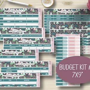 7x9 Budget Kit Planner Stickers, Budget Tracker, Debt, EC, Erin Condren Life Planner, Sticker Sheet, Happy Planner, Funcional, Mate