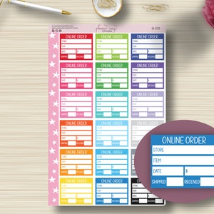 Online Order Label, Shopping, Delivery Tracker, Planner Stickers, Planning, EC, Erin Condren Life Planner, Happy Planner, Functional, B-013