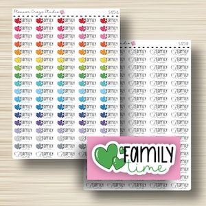 Family Time Stickers, Planer Stickers, Script, Event, Planung, funktional, Erin Condren, Happy Planner, Plum Paper, funktional, S-123