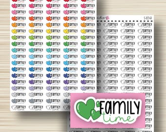 Family Time Stickers, Planner Stickers, Script, Event, Planning, Functional, Erin Condren, Happy Planner, Plum Paper, Functional, S-123
