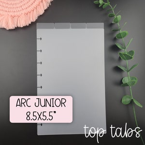 TOP Tabs, Arc Junior Planner Frosted Dividers, Set of 4, Frosted Plastic, Divider Insert, Organizing, Storage, Organization, Planning