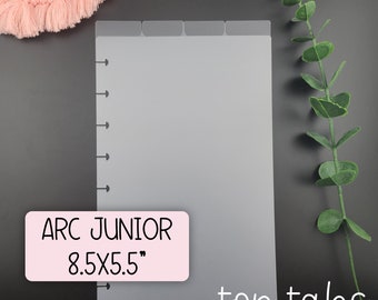 TOP Tabs, Arc Junior Planner Frosted Dividers, Set of 4, Frosted Plastic, Divider Insert, Organizing, Storage, Organization, Planning