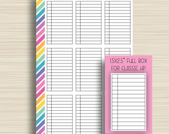 Full Box, Classic HP Vertical Planner Stickers, Checklist, Functional Planning, Reminders, Happy Planner, Matte, F-009