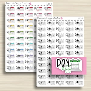 Day Off Script Stickers, Calendar Planner, Event, Planning, Functional, Erin Condren, Happy Planner, Plum Paper, Functional, S-129
