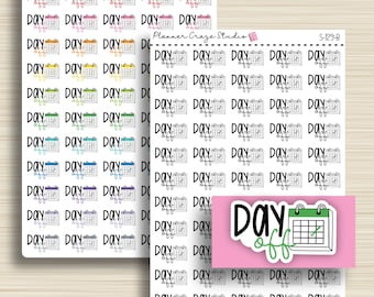 Day Off Script Stickers, Calendar Planner, Event, Planning, Functional, Erin Condren, Happy Planner, Plum Paper, Functional, S-129