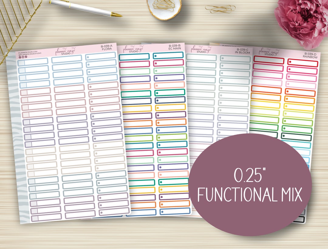 0.25 Functional Labels Planner Stickers, Header, Erin Condren, ECLP, EC ...