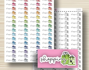 Shopping Stickers, Shop Planner Stickers, Script, Event, Planning, Functional, Erin Condren, Happy Planner, Plum Paper, Functional, S-121