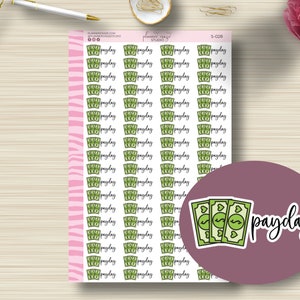 Payday Stickers, Scripts, Money, Paid, Check, Event, Reminder, Tracker, Planning Sticker, EC, HP, Any Planner, Functional