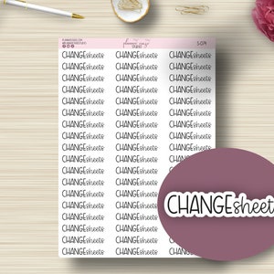 Feuilles de changement, Autocollants de planificateur, Scripts, Blanchisserie, Événement, Autocollant de planification, Erin Condren, Planificateur heureux, Fonctionnel, S-074