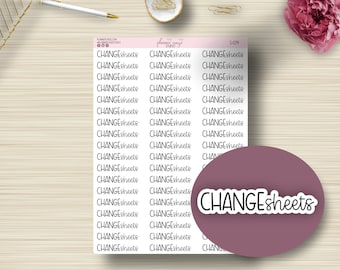 Change Sheets, Planner Stickers, Scripts, Laundry, Event, Planning Sticker, Erin Condren, Happy Planner, Functional, S-074