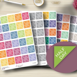 Half Day Corner Planner Stickers, School, Class, Functional, Planning, ECLP, EC, Happy Planner, Sticker Sheet, C-022