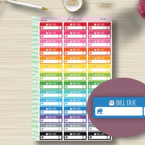 Erin Condren Life Planner Sticker, Bill Tracker, Bill Tracker, Bills, Bills, Erin Condren Life Planner, Happy, Plum Paper
