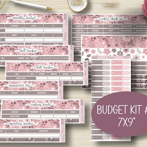 Naklejki do zestawu budżetowego 7x9, śledzenie budżetu, dług, EC, Erin Condren Life Planner, arkusz naklejek, Happy Planner, funkcjonalny, BUD-006