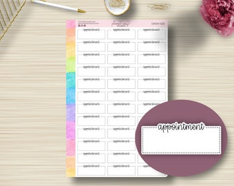 Appointment Stickers, Dash Planning Sticker, Appt., Reminder, Quarter Box, Erin Condren, Plum Paper, Happy Planner, Functional, DASH-025