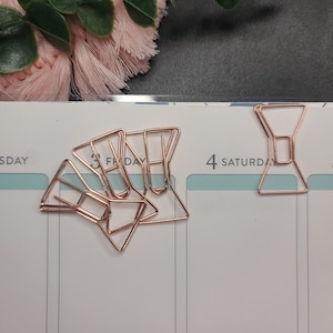 Set of 2 Rose Gold Paper Clips, Planner Accessories, Bow Accessory, Journal, Notebook Stationery, Erin Condren, Happy Planner, Plum Paper