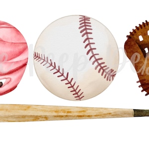 Baseball Watercolor Clipart,Fall, PNG,Sublimation Digital Download