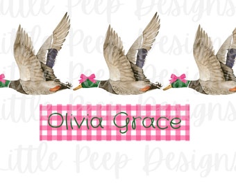 Girl Ducks, Hunting Watercolor Clipart,Fall, PNG,Sublimation Digital Download, Printable Artwork Design, Toddler Girl, &quot;