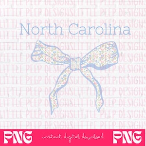 PNG Bogen Zustand PNG, Bundesstaat North Carolina Design, Grand Millennial Png, North Carolina PNG, Staaten Png, Kokett Bogen