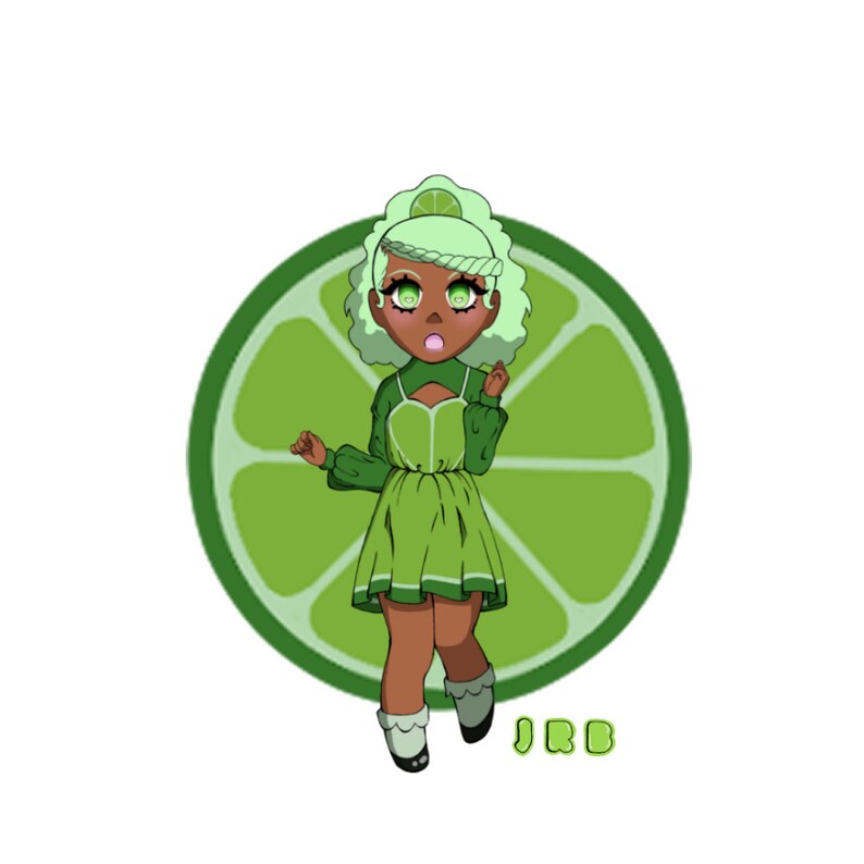 Lime Chibi Girl Wallpaper - Etsy