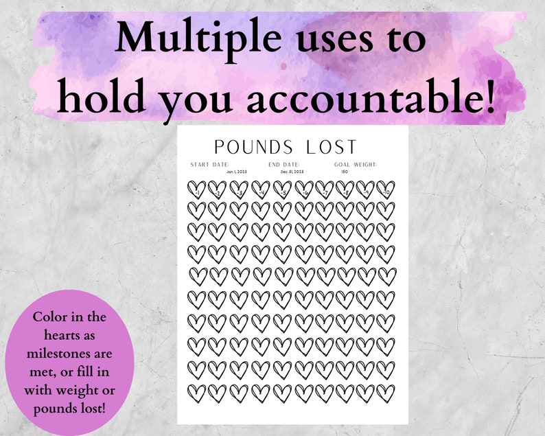Weight Loss Tracker Minimalist Weight Loss Journal Pounds Lost Tracker