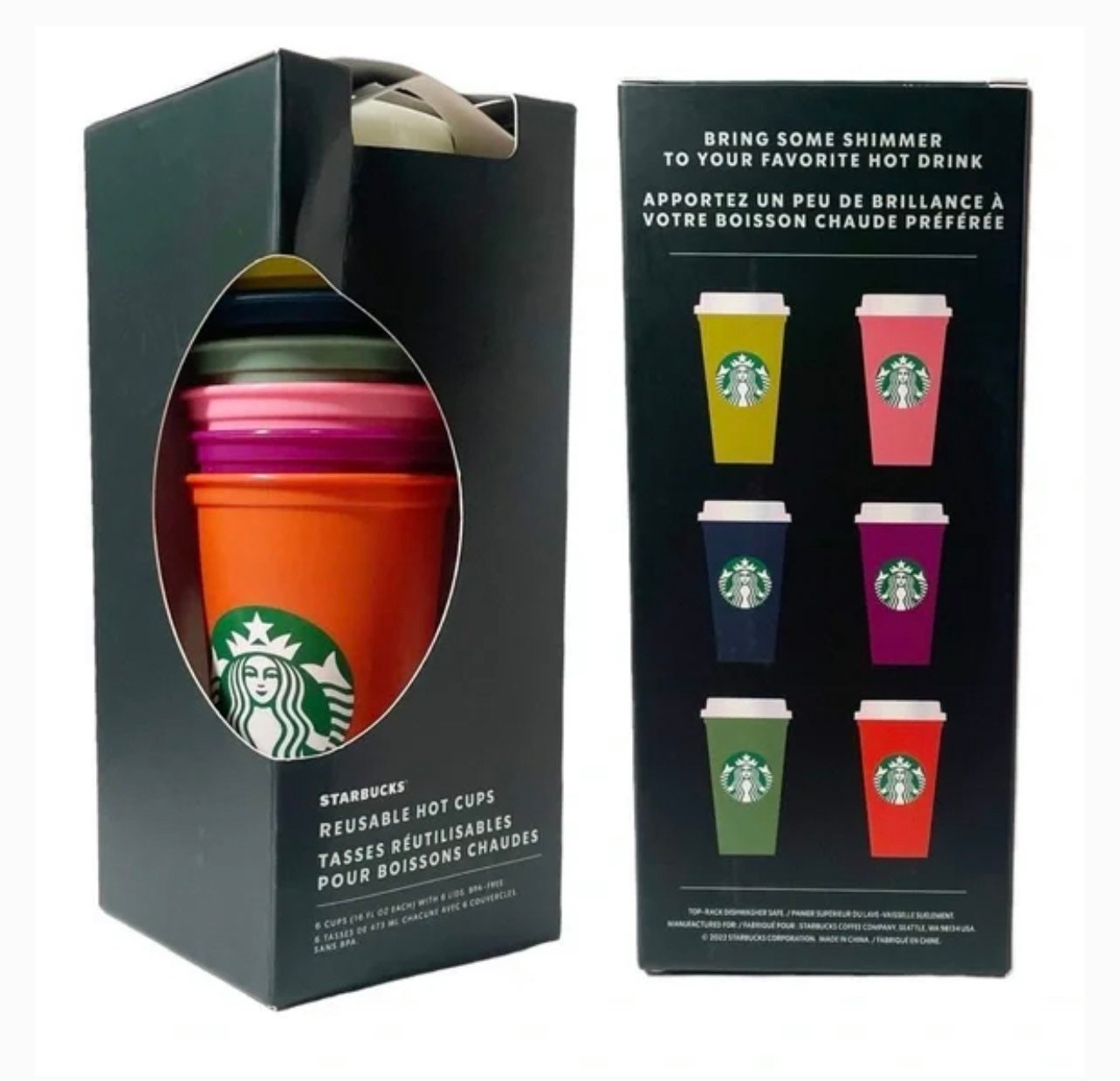 Starbucks Reusable Travel Cup To Go Coffee Cup (Grande 16 Oz) 5 Pack 