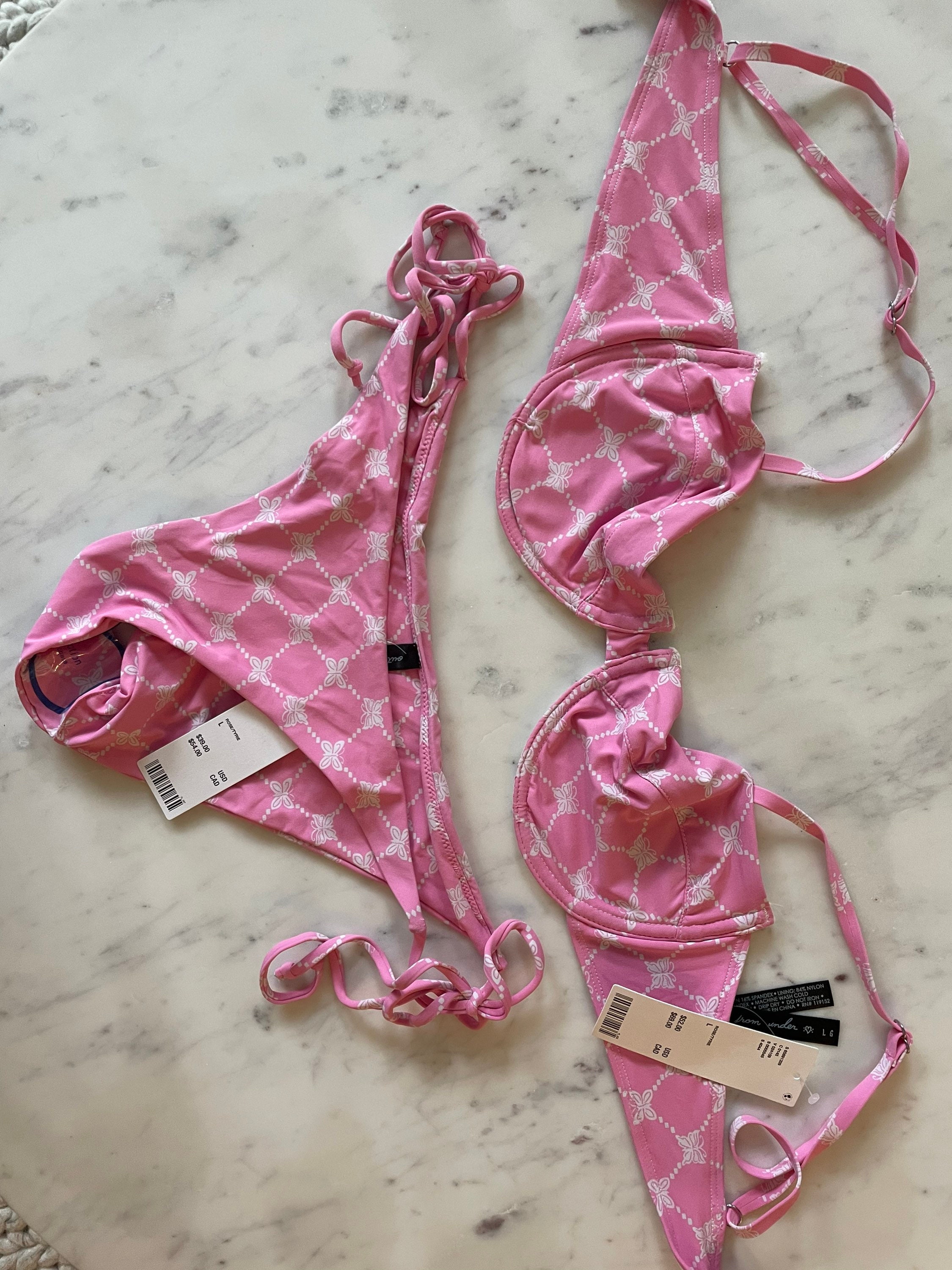 Butterfly monogram bikini pink