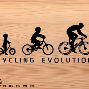 Cycling Evolution svg file, mtb svg, bike svg, biker svg, svg, png, cricut, dxf, clipart, for Commercial and Personal use
