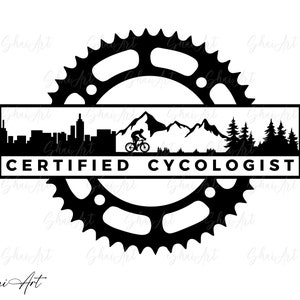 Zertifizierte Cycologist Spraket Svg Datei, Mtb svg, Fahrrad svg, Biker svg, svg, png, cricut, dxf, clipart, für kommerzielle und persönliche Nutzung