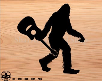 Bigfoot svg, Bigfoot Holding a Guitar svg, svg, png, cricut, dxf, clipart, for Commercial and Personal use