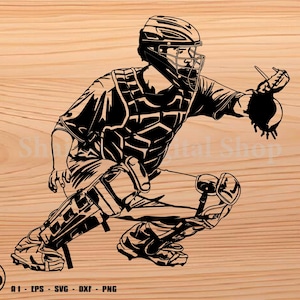 Baseball Catcher svg, baseball svg, softball svg, svg, png, cricut, dxf, clipart, for Commercial and Personal use