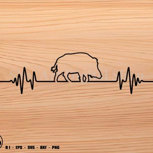 Hog Pulse svg, hog hunting svg, hunting svg, svg, png, cricut, dxf, clipart, for Commercial and Personal use