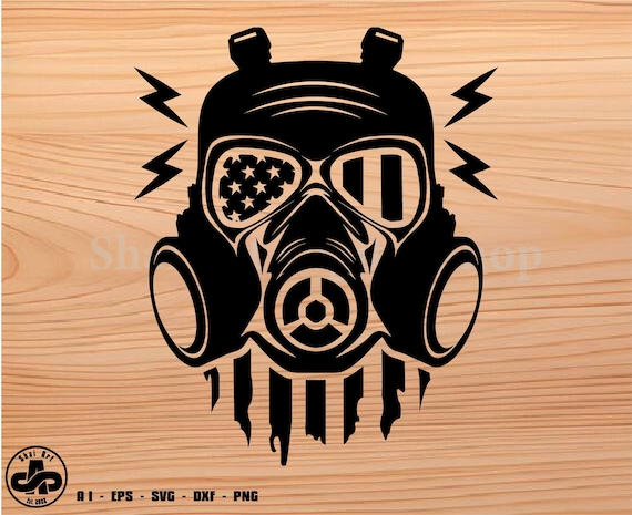 Gas Mask US Flag Svg, Airsoft Svg, Paintball Svg, Svg, Png, Cricut
